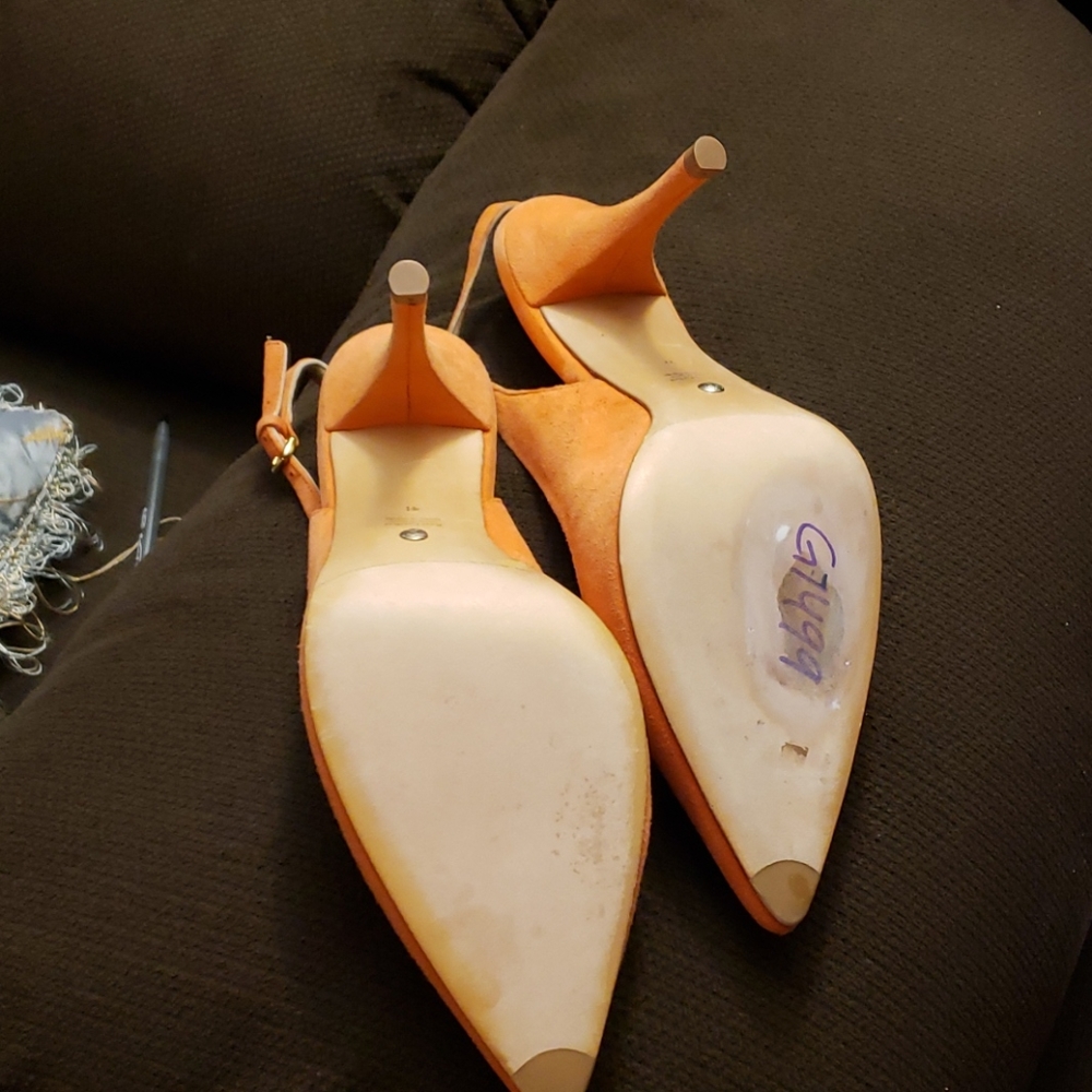 Massimo  Dutti Real Leather Coral/Orange Shoes - Picture 6 of 8